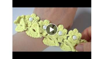 Crochet Flower and Leaf